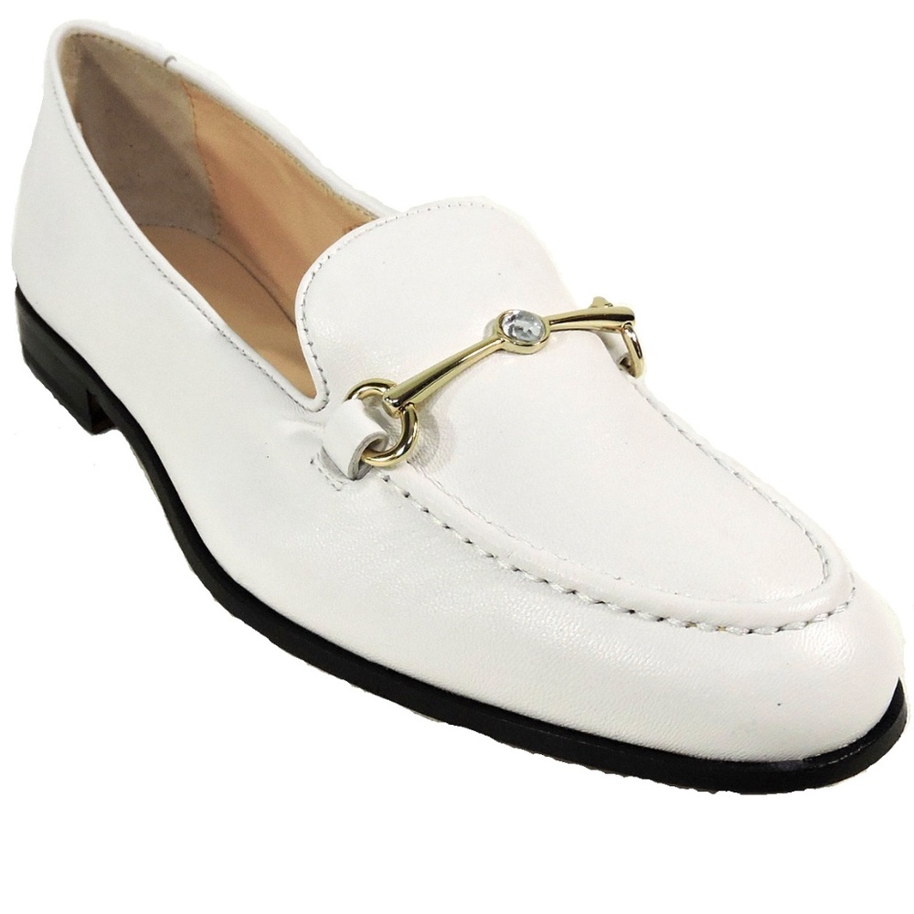 BALDININI 🇮🇹WOMEN'S  WHITE SOFT LEATHER COMFORT LOAFERS - Picture 2 of 12